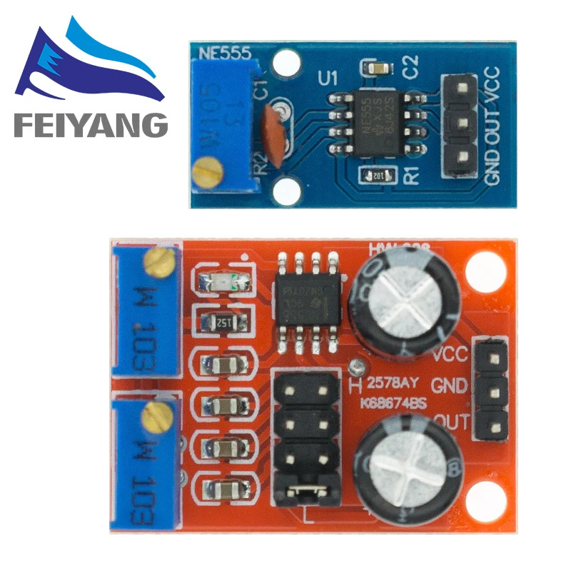 NE555 Pulsfrequenz Duty Cycle Einstellbares Modul 10kHz -200kHz Rechteckwellensignalgenerator für Arduino DIY Kit Schrittmotor