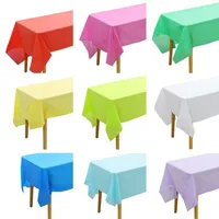 1pc Reusable Tablecloths 137x183cm BPA Free Plastic Dining Table Cover Cloth for Parties Picnic Camping Disposable Tablecloths 1