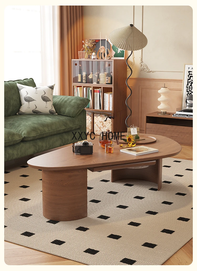 

Чайный столик из массива дерева в стиле ретро, простой прикроватный столик для гостиной, дивана, для французского дома