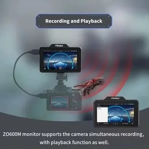 Shimbol ZO600M ZO600MS 5.5" 5G Wifi Wireless Video Monitor with Free Switch Transmitter Receiver 1000nit HDR Recording Playback