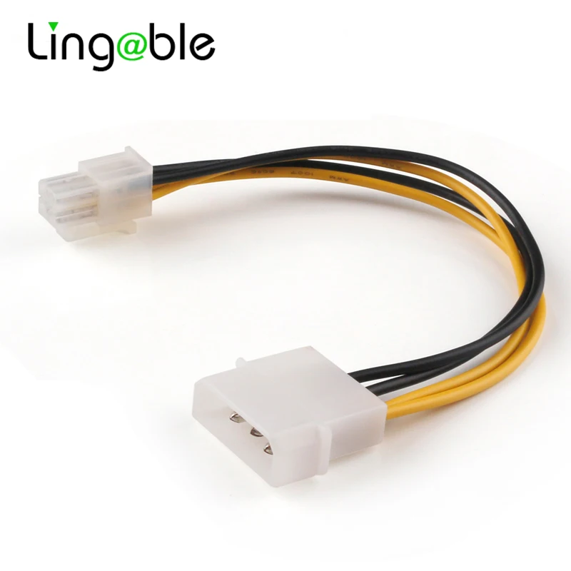 

Lingable SATA кабель-разветвитель питания PCI-E 6-контактный разъем мама-двойной Molex 4-контактный x 2 разветвитель кабели питания Y кабели питания для графической карты