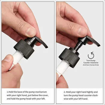 ขวดสบู่เหลวแบบเติมได้ สีดำด้าน ขนาด 300/500 มล. สำหรับแชมพู ครีมนวดผม โลชั่นทาตัว ใช้ในห้องน้ำ โรงแรม 2