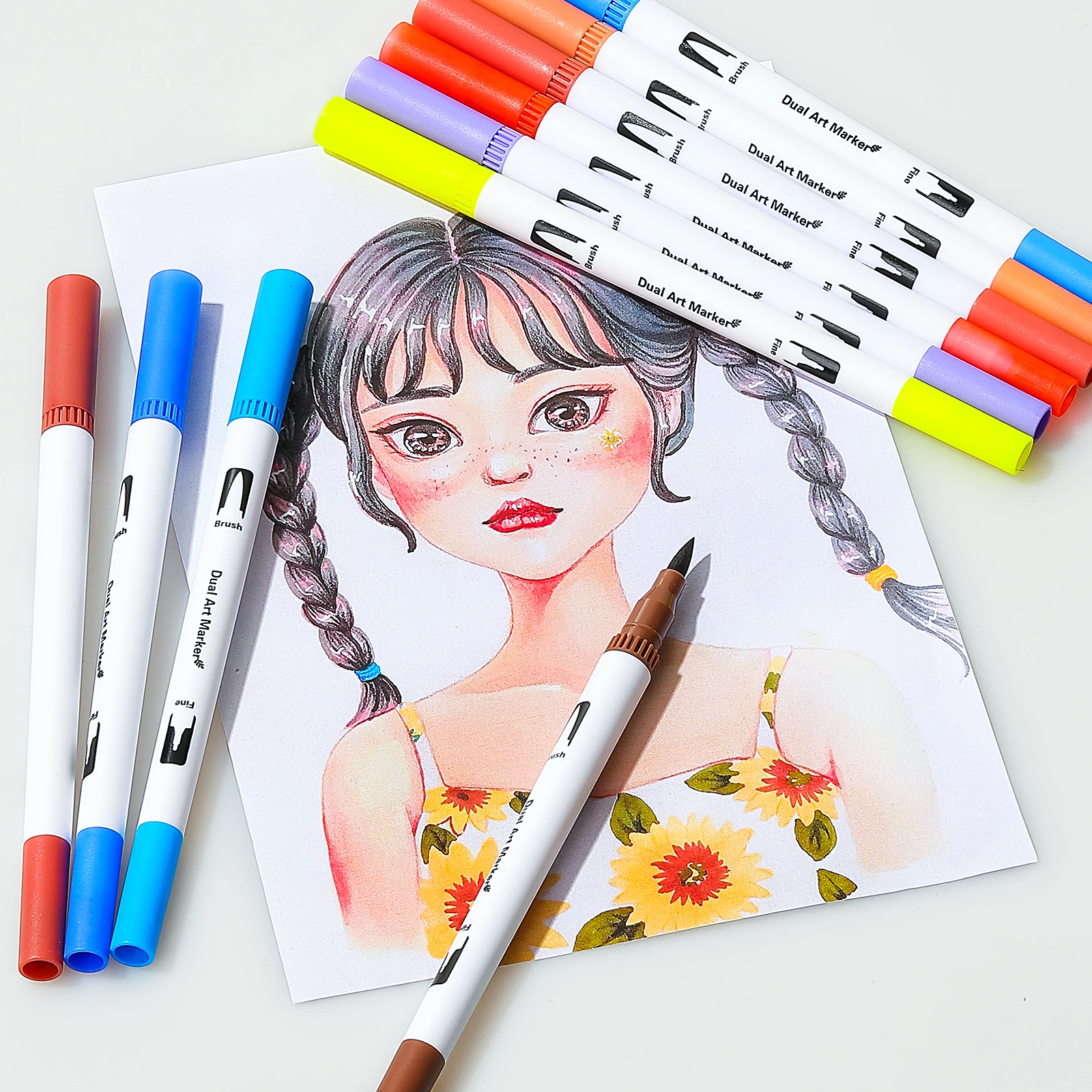 168 Colors Pen Marker Set Dual Head Sketch Markers - 12/24/36/48/72/120  Markers - Aliexpress