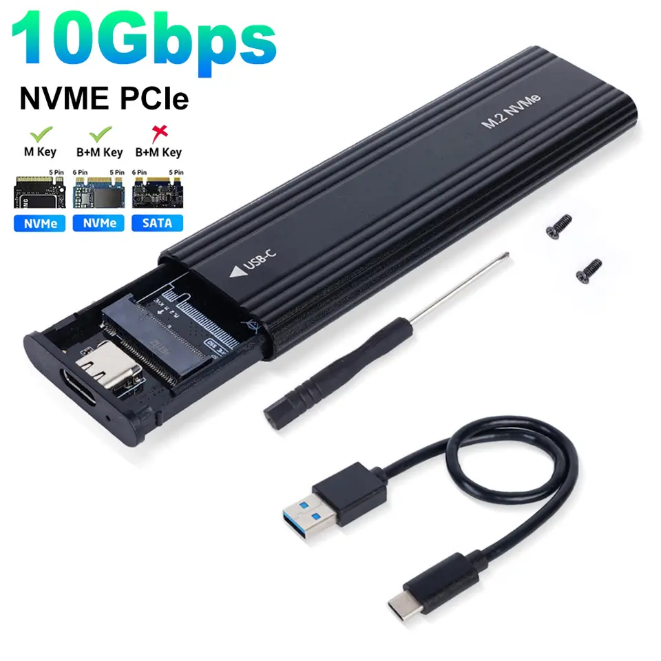 M2 SSD Case NVME SATA Dual Protocol M.2 to USB Type C SSD Enclosure Adapter NVME SATA SSD Disk Box Supports M Keys and B&M Keys image 9