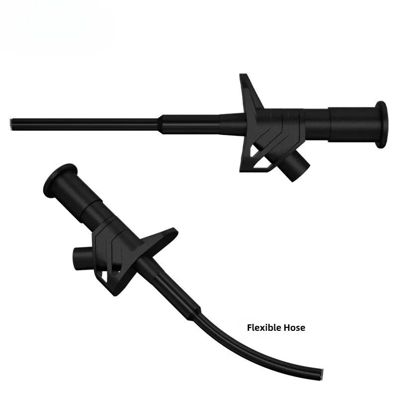 2pcs Quick Test Hook Clip Professional Insulated High Voltage Flexible Testing Probe 4mm Banana Socket Red&Black