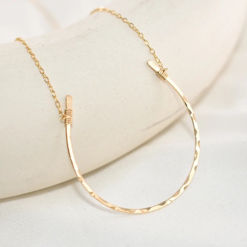 925SilverHorseshoeNecklacesHandmadeGoldFilledJewelryPendant