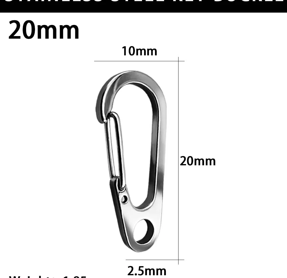 2–20 Stück Edelstahl-Hummer-Schlüsselanhänger, Mini-Verwendung für Outdoor-Camping, Wanderrucksack-Schnalle, Metall-Federschnalle, Werkzeugclip – Detail 2