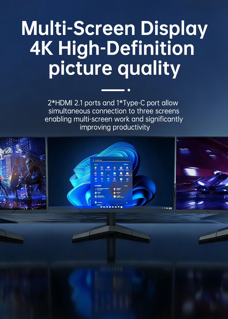 TOPC S78 AMD Ryzen 7 7840HS Mini PC 2*DDR5 2*M.2 SSD Wifi6 BT5.2 Windows 11 Pro Desktop MINI PC Gamer Computer