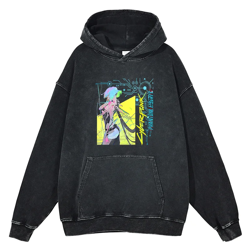 

Cyberpunk styl Graphic Hoodies y2k Harajuku Fashion Youthful Men Women Pullover Tops Winter Cotton Vintage Oversized Sweatshirt