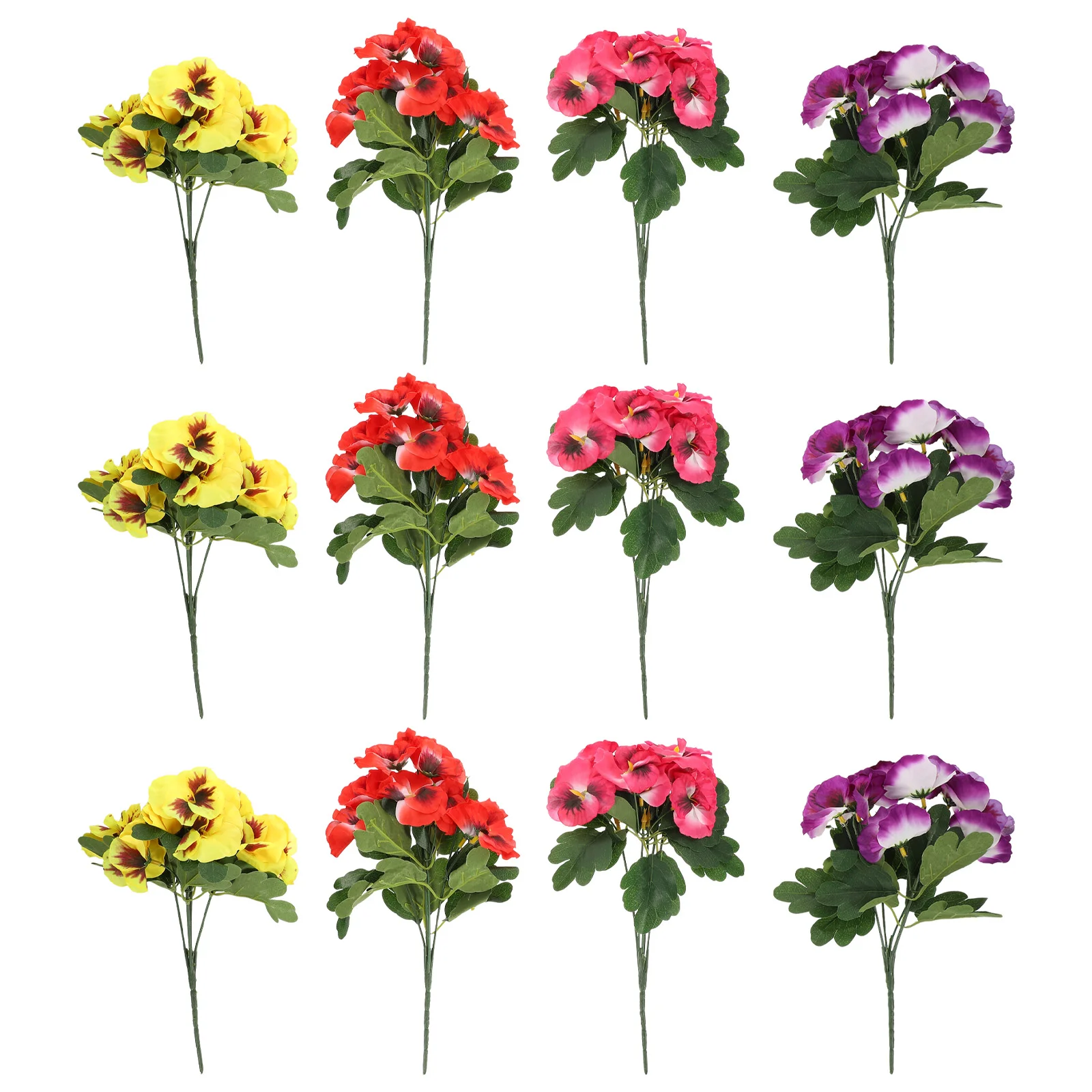 

12 Pcs Artificial Flower Lifelike Faux Flowers Party Decors Grace Fake Outdoor Plants for Vase Plastic DIY