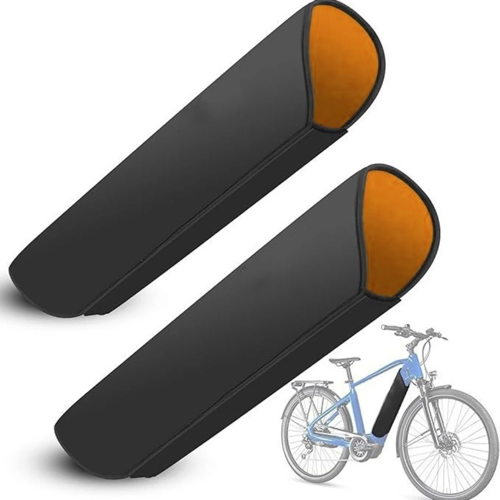SPORTARC insulated neoprene weatherproof ebike battery cover sleeve in matte black  Thermal neoprene ebike battery protective cover installed on downtube frame