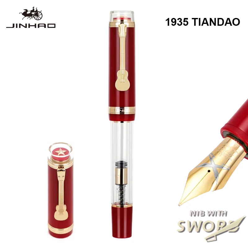 Jinhao 1935 TIANDAO 만년필 고급 기타 클립, F/M 소드 펜촉, 필기 캘리그래피 잉크 펜, 사무실 학교 용품 문구