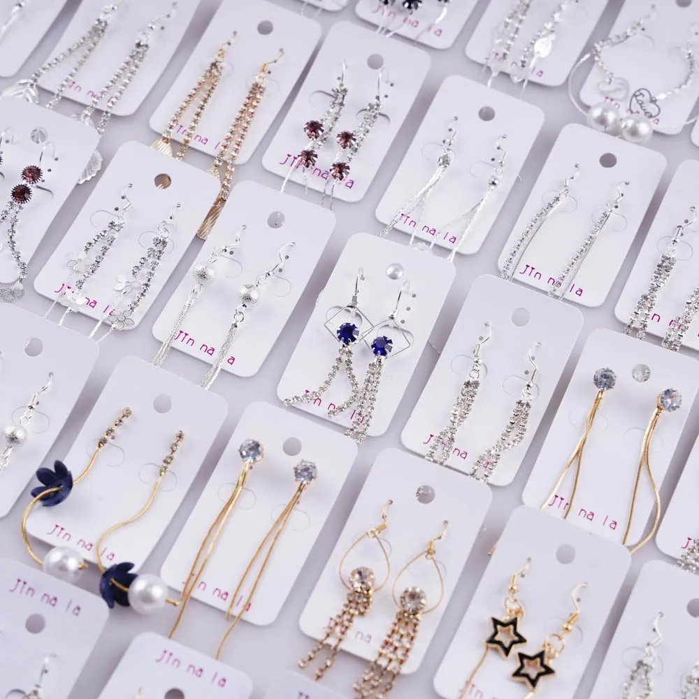 10 Paare/los Neue Koreanische Mode Glänzende Perle Geometrische Quaste Haken Ohrringe Für Frauen Lange Baumeln Anhänger Mix Stil Schmuck Geschenk – Detail 8
