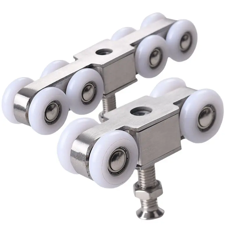Sliding Door Rollers Stainless Steel Four-wheel Pulley Nylon Hanging Rail