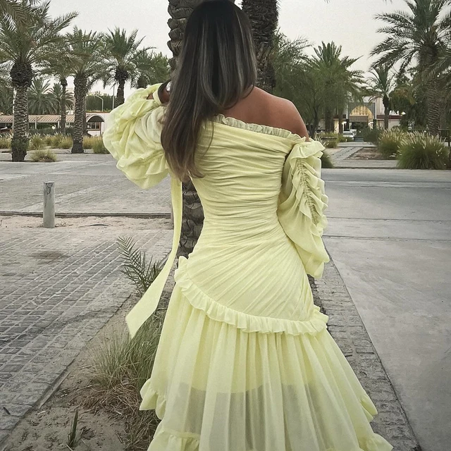 Customized Elegant Off The Shoulder Chiffon Evening Dress Temperament A-Line Knee Length 3/4 Sleeves Bespoke Occasion Gowns 2