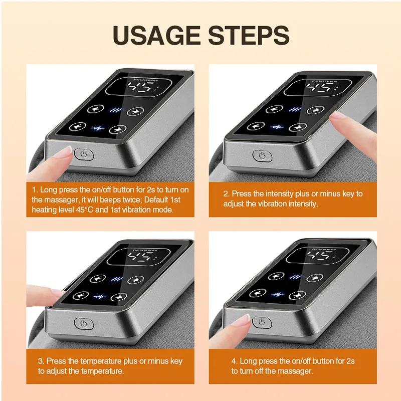 Electric Shoulder Brace Heated Knee Massager Vibration Massage Black Support Strap with Adjustable Three Levels of Heating