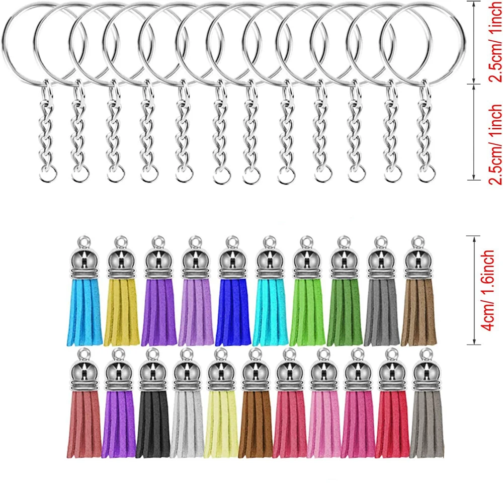 160Pcs 8 Style Acrylic Transparent Circle Discs Set Key Chain Rings and Jump Rings for Crafting Vinyl Projects DIY Supplies