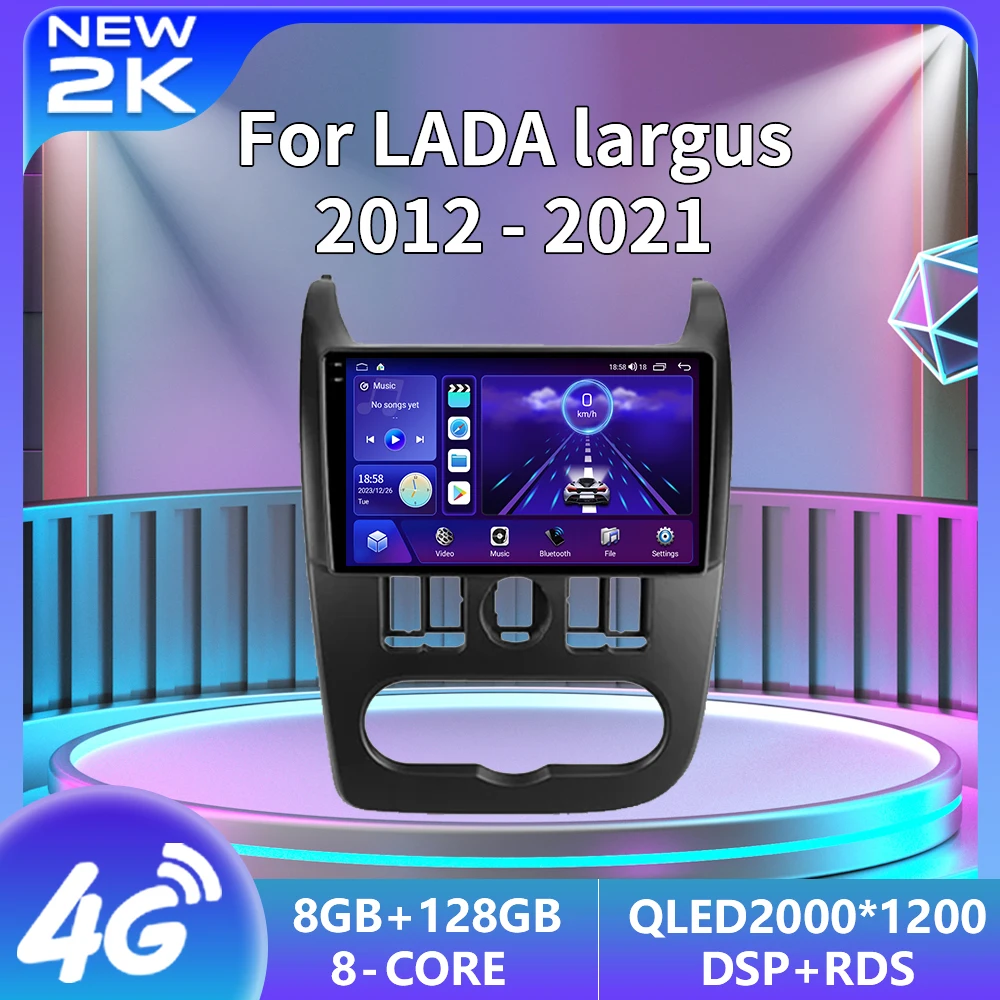 

Автомагнитола 2K Android 13 для LADA largus 2012-2021, автомобильное радио, мультимедийный видеоплеер, навигация, стерео, GPS, Carplay, 2 Din, QLED DVD