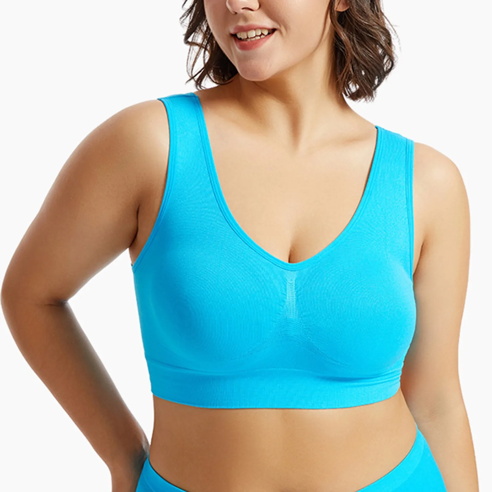 Seamless Bras For Women Hollow Mesh Breathable Sports Bra Female Wireless No Pads Crop Top Sexy Lingerie Soft Brassiere M-5XL