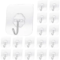 Transparent Hooks in The Bathroom Non-perforated Wall Hooks Sturdy Self-adhesive Hangers Home Accessories 1