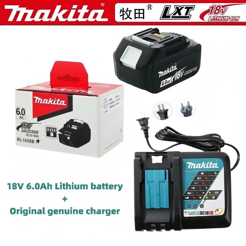 แบตเตอรี่ลิเธียมแท้จากมากีต้า 18V 6.0Ah 5.0Ah 9.0Ah ใช้ได้กับเครื่องมือลิเธียมมากีต้าทุกรุ่น 18V รุ่น 197425-8 BL1860B 1