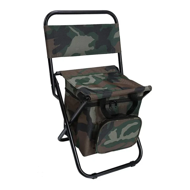 3 in 1 Outdoor Folding Chair with ice storage bag backrest Portable high  load bearing Camping Fishing chair - AliExpress