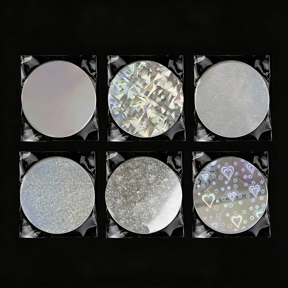 58mm 쉐이킹 레이저 필름 배지 제작 세트, 무절단 광택 필름 양철 배지 기계 (유리 깨진 별 & 하트 디자인 포함)