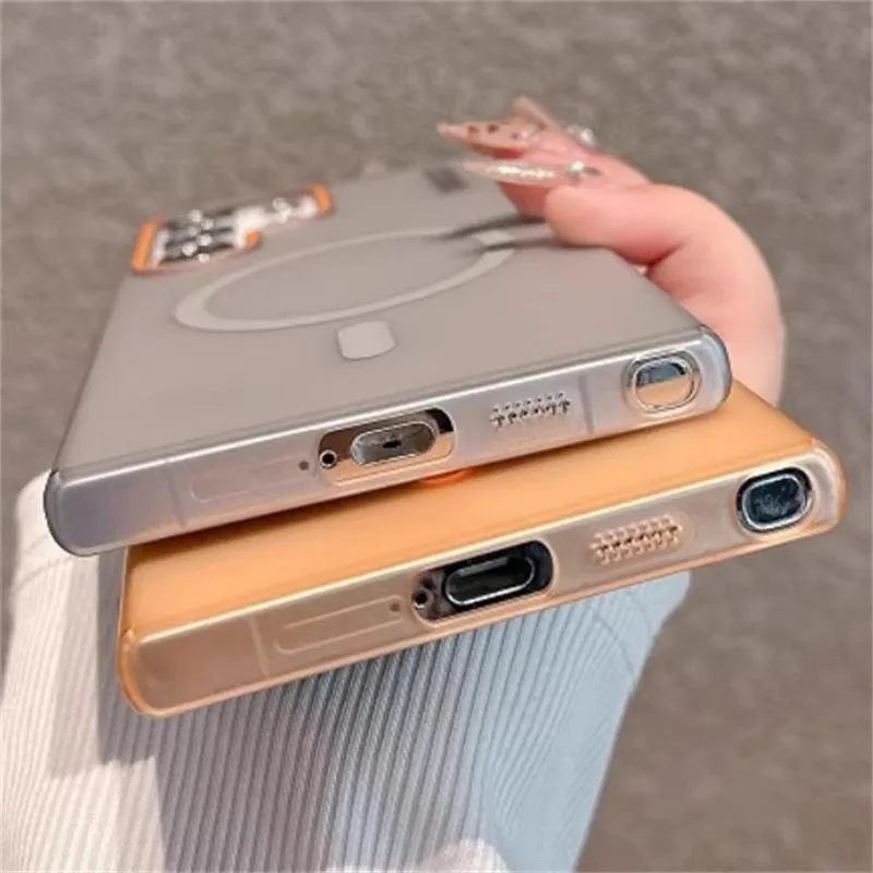 Translucent Matte Magnetic Phone Case with Wireless Charging Support