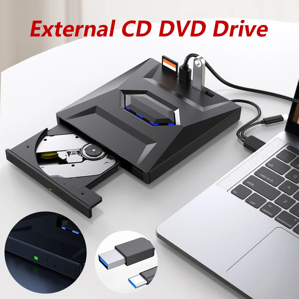C타입 외장 드라이브, USB 3.0 C타입 인터페이스, 지지대 DVD 8X CD VCD 24X 디스크 리더 리라이터, Mac Linux Windows XP 10 8/7