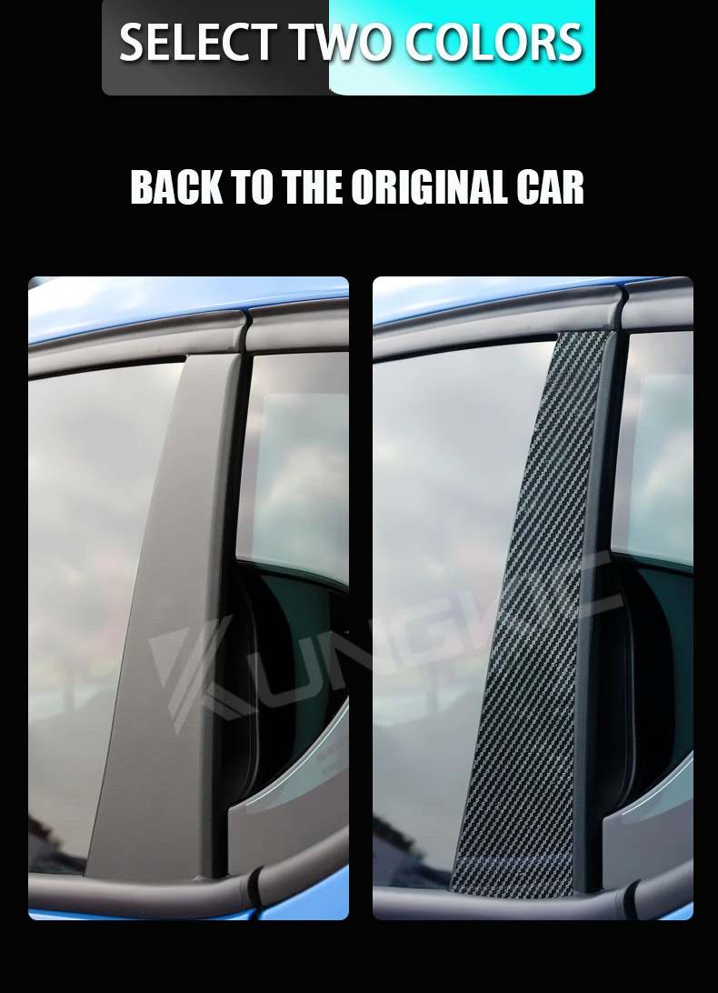 Für Seat Leon MK2 2005 2006 2007 2008 2009 2010 2011 2012 SEAT Altea Auto Fenster Tür Spalte B Säule Glänzend schwarz PC Aufkleber – Detail 3