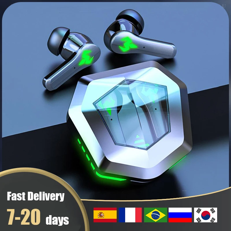 TWS Gaming Headsets Wireless Earphones 9D Stereo Surround Sound Quality Bluetooth-compatible 5.2 Music Headphones With Micphone