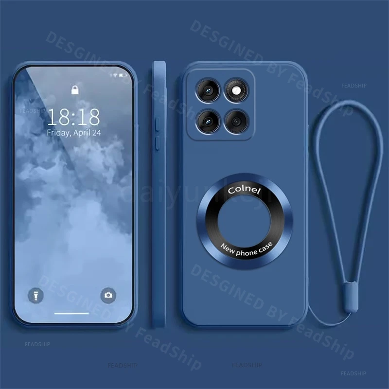 Magnetic Wireless Charging Silicone Phone Case with Screen Protector