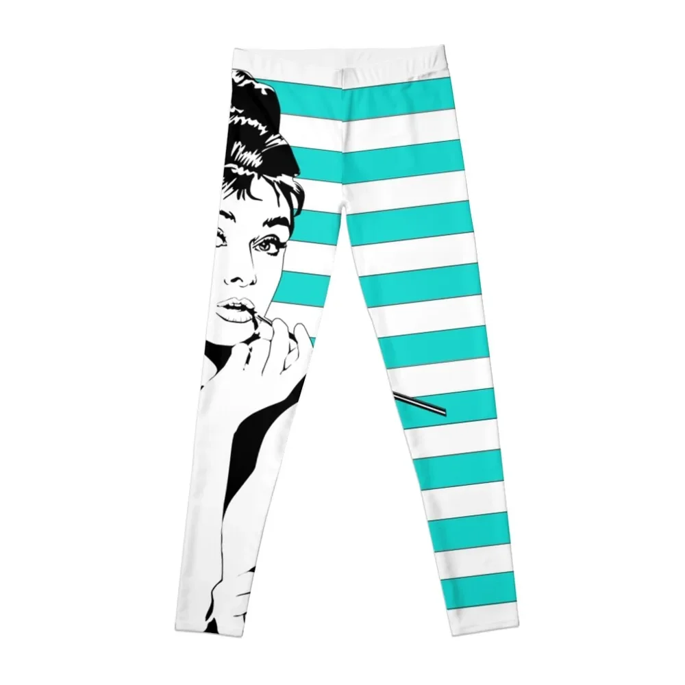

Audrey Stripes Teal - CLAS0006 Leggings Sports female Legging sexy woman sport set Womens Leggings