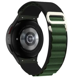 Alpine Loop Nylon Sport Band with G-hook Closure - No-Gap Design for Galaxy watch 6 40mm (Black green 08)