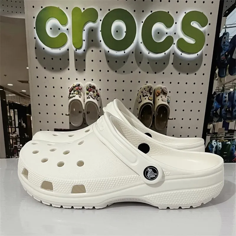 Crocs Slippers Original Crocs Bayaband Clog Casual Sandals Unisex Closed-Toe Slip-Ons Outdoor Men's Breathable Beach Shoes