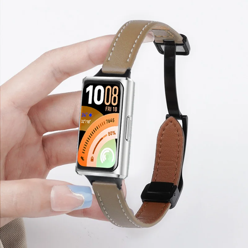 Magnetic Leather Sport Watch Strap Bracelet