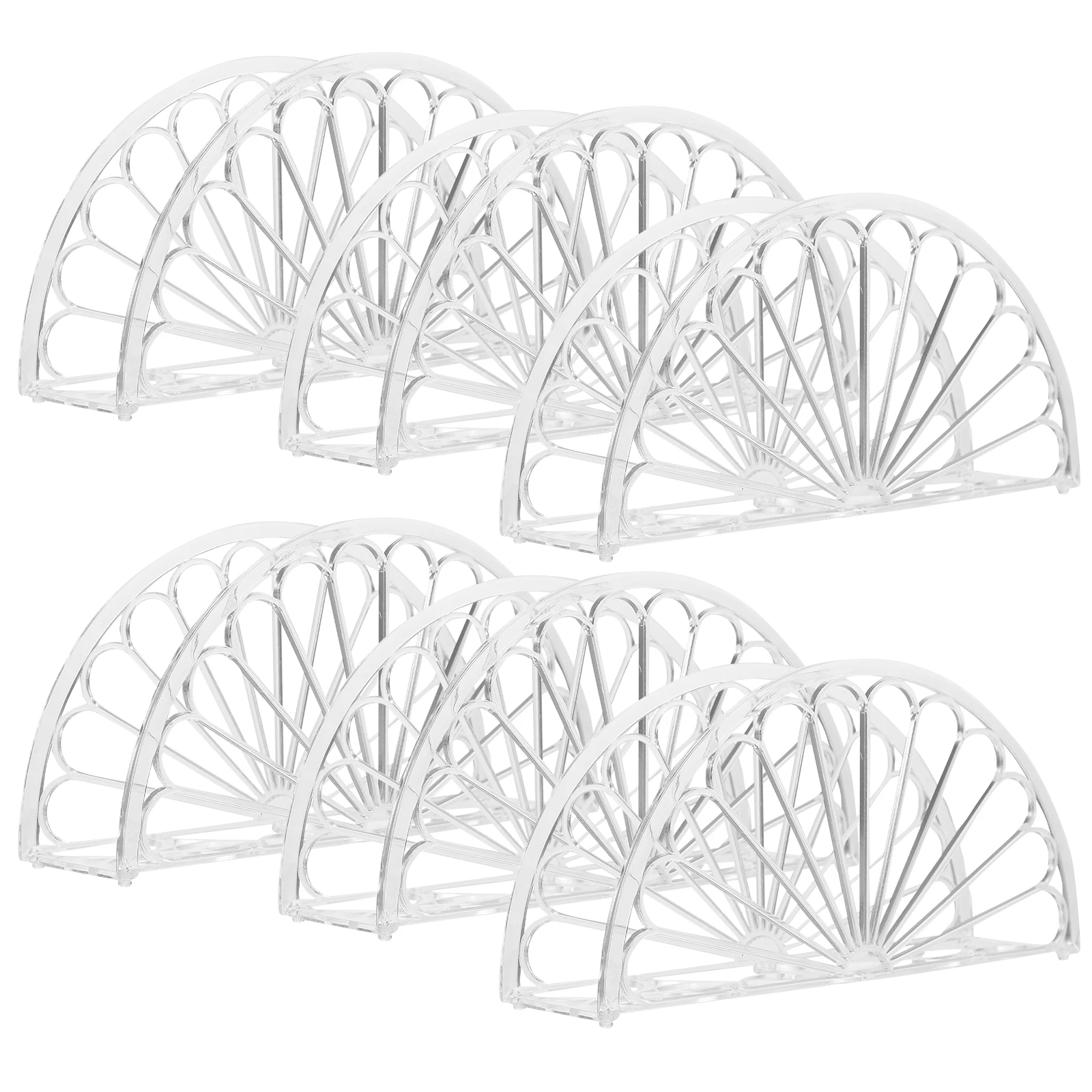 Clear Napkin Holder Semicircle Serviette Holder Decorative Napkin Organizer Stand 6Pcs