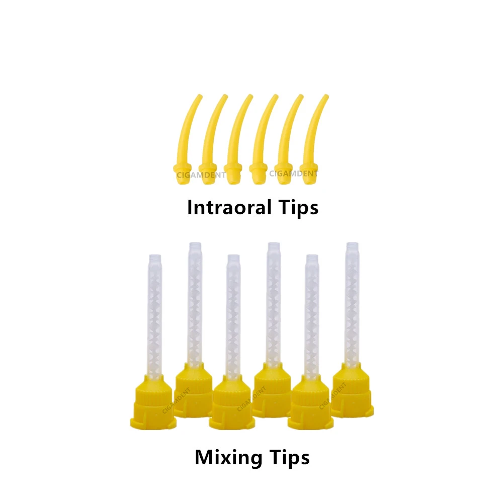 50Pc Disposable Dental Impression Mixing Tips Yellow 11 Intraoral Tip