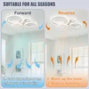 Led Low Noise Ceiling Fan Chandelier Living Dining Table Room Bedroom Kitchen Lights Black White Home Decoration Lamps Fixtures 3