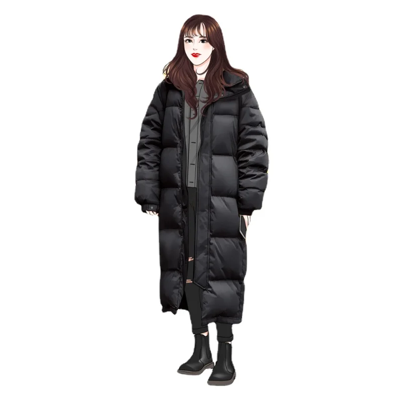 

women 90% white duck down coat winter Long women down jacket Hooded Waterproof windproof keep warm -20 degrees Snow Wear Overcoa