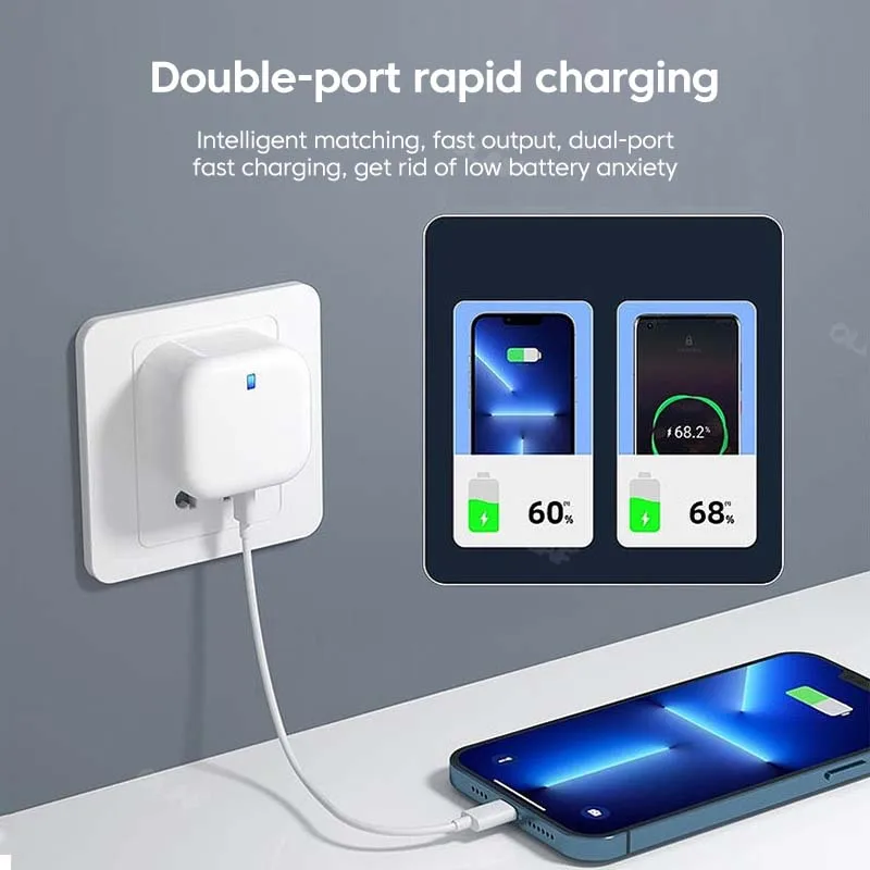 PD20W USB зарядное устройство Быстрая зарядка QC 3,0 настенное зарядное устройство для iPhone 14 13 Samsung Xiaomi Mobile 2 порта EU US UK вилка адаптер для путешествий (art.: 3920c202df045) - 3920c202df045