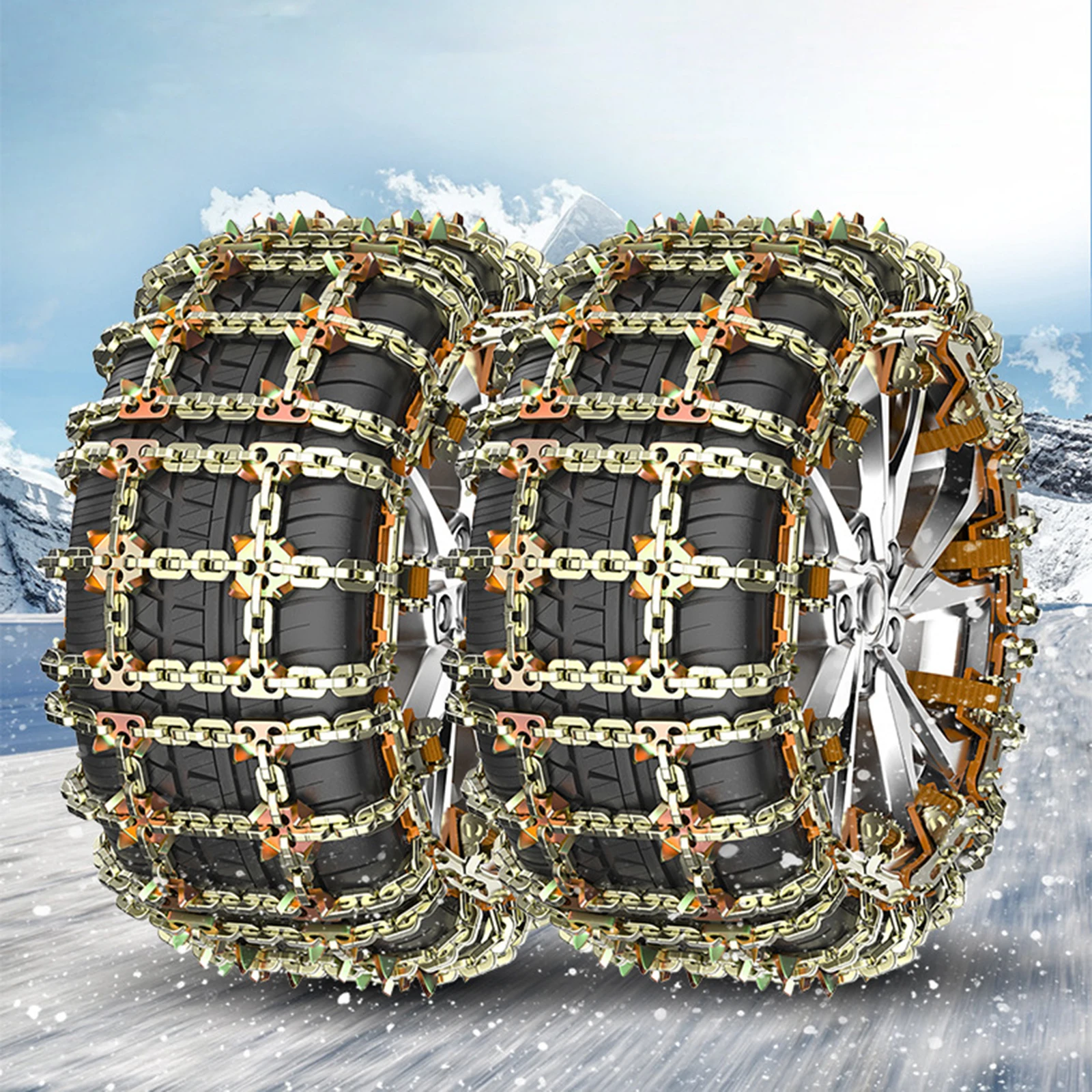 Anti Skid Tire Snow Chains Portable Tire Traction Chain for Cars Suvs Trucks Vehicles Emergency Car Chain For Snow and Ice