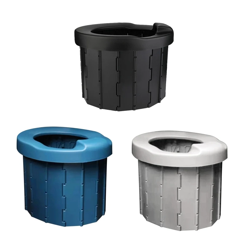 

G99F Upgrade Large Cylinder Portable Camping Toilet Long Distance Travel Trash for Adults Child Traffic Jams Folding Stool