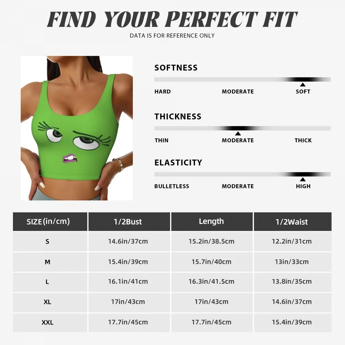 Inside Out Print Sports Bra Women High Impact Workout Yoga Crop Top