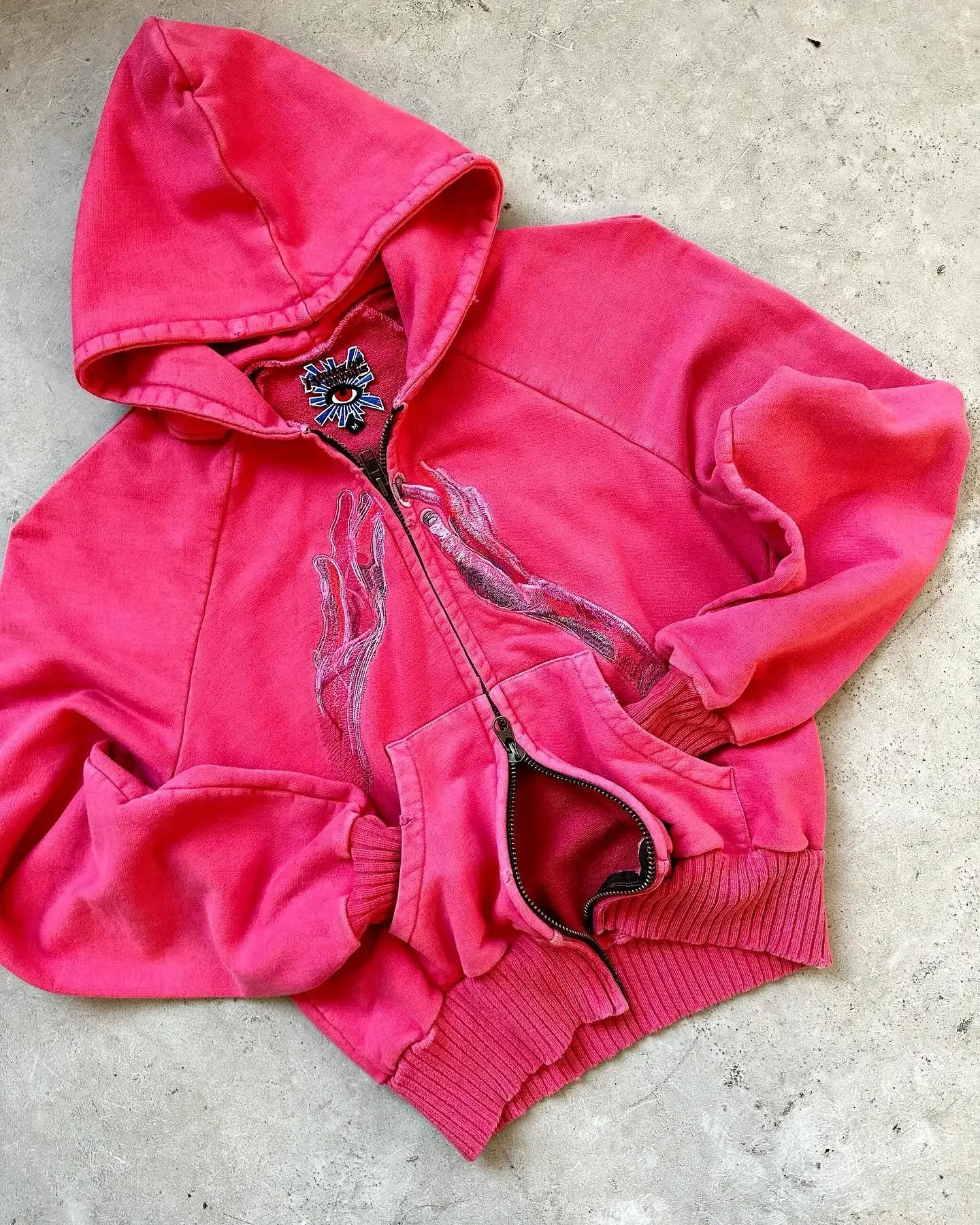 thumbnail image 1 of Sudadera gótica con cremallera y capucha Y2k Plus de terciopelo Harajuku Hip Hop con estampado de gran tamaño, sudaderas con capucha para hombres y mujeres, ropa de calle, 1 of 5