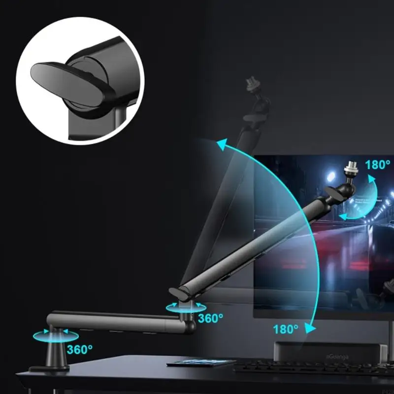 F42D 조정 가능한 360 회전식 마이크 라디오 스튜디오 팟캐스트 게임용 붐 암 데스크 스탠드