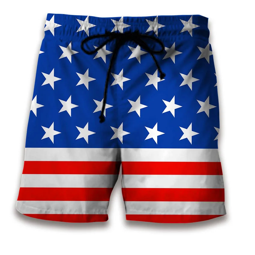 

Men Shorts Fashion 3D Quick Dry Clothes Pants Male Elastic Waist Loose Trouser Summer Swimming Loose Beachwears Short Polyester