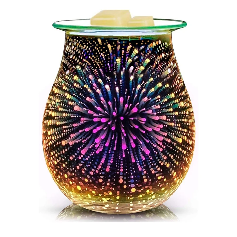 

3D Glass Electric Wax Melts Warmer Wax Burner Melter Fragrance Warmer,Wax Warmer For Home Office Bedroom