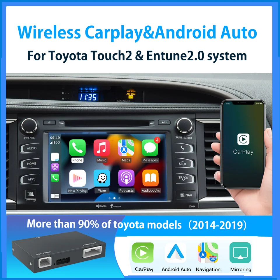 Wireless Carplay Android Auto For TOYOTA CHR Corolla Camry Auris RAV4  Avensis Highlander Touch2 Entune 2.0 2014-2019 Car Decode - AliExpress