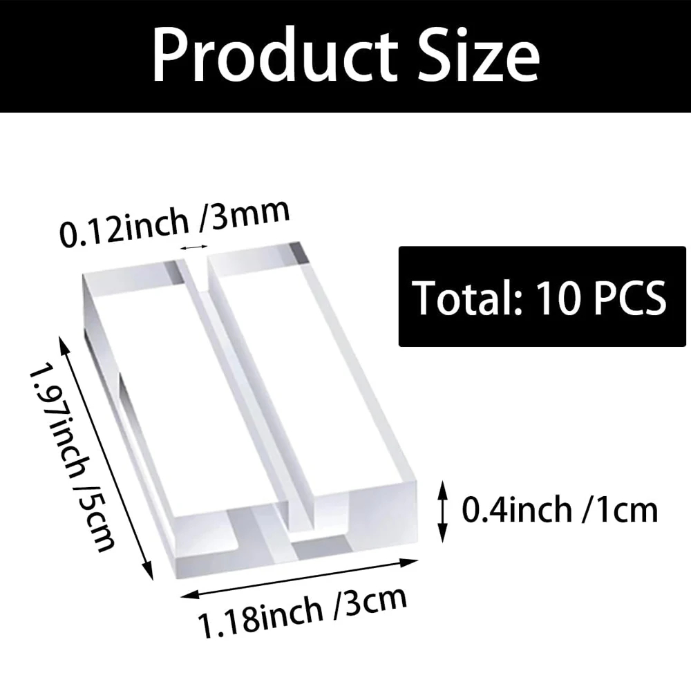10Pcs Acrylic Place Card Holders Table Number Stands Card Display Office Home Wedding Party Decor